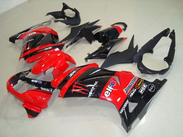Noir Rouge Monster Carénage Kawasaki ZX 250R 08-12 Noir Rouge Monster Carénage Kawasaki ZX 250R 08-12