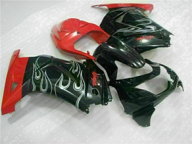 Noir Rouge Ninja Carénage Kawasaki EX250 08-12 Noir Rouge Ninja Carénage Kawasaki EX250 08-12