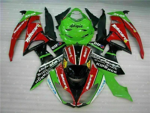 Noir Rouge Vert card Carénage Kawasaki ZX6R 09-12