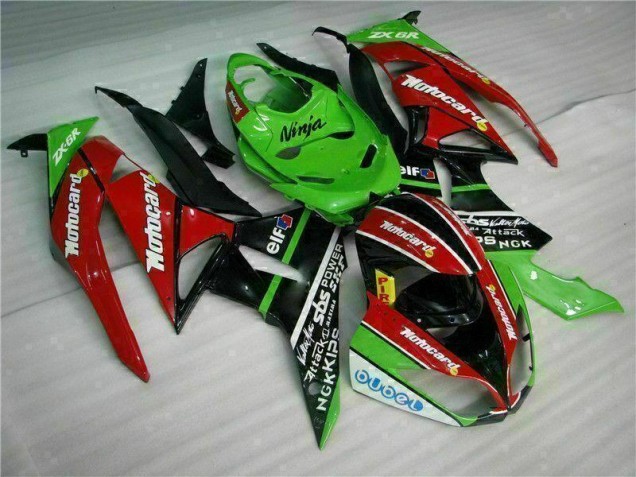 Noir Rouge Vert card Carénage Kawasaki ZX6R 09-12