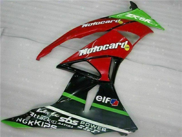 Noir Rouge Vert card Carénage Kawasaki ZX6R 09-12