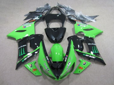 Noir Vert 3M Touch4 Monster Carénage Kawasaki ZX6R 05-06