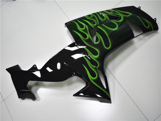 Noir Vert Flamme Carénage Kawasaki ZX10R 06-07 Noir Vert Flamme Carénage Kawasaki ZX10R 06-07