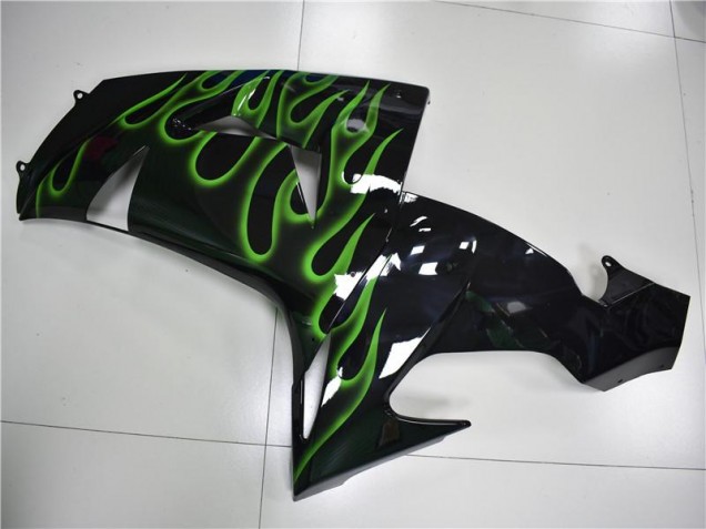 Noir Vert Flamme Carénage Kawasaki ZX10R 06-07 Noir Vert Flamme Carénage Kawasaki ZX10R 06-07