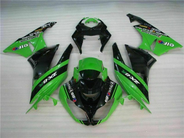 Noir Vert Kit Carénages Kawasaki ZX6R 09-12 Noir Vert Kit Carénages Kawasaki ZX6R 09-12