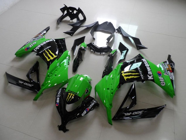Noir Vert Monster Carénage Kawasaki ZX 300R 13-16 Noir Vert Monster Carénage Kawasaki ZX 300R 13-16