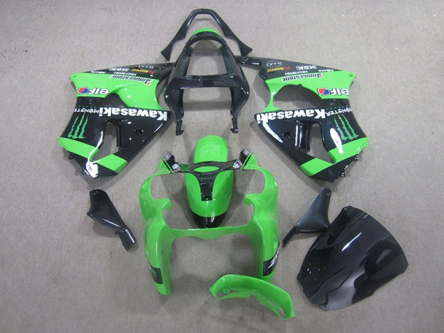 Noir Vert Monster Carénage Kawasaki ZX6R 00-02 Noir Vert Monster Carénage Kawasaki ZX6R 00-02