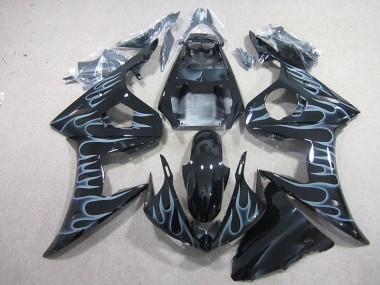 Noir avec Flamme Carénage Yamaha R6 03-05