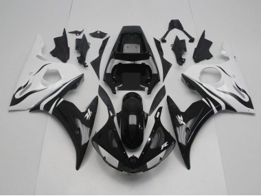 Noir et Blanc Carénage Yamaha R6 03-05