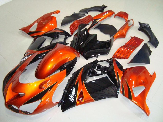 Orange Noir Carénage Kawasaki ZX14R ZZR 1400 06-11 Orange Noir Carénage Kawasaki ZX14R ZZR 1400 06-11