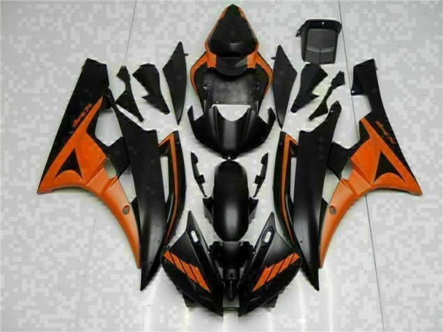 Orange Noir Carénage Yamaha R6 06-07 Orange Noir Carénage Yamaha R6 06-07