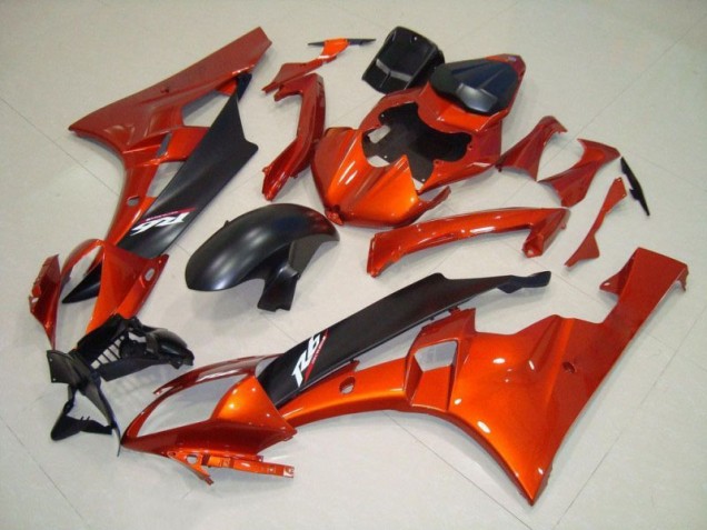 Orange Noir Mat Carénages Yamaha R6 06-07 Orange Noir Mat Carénages Yamaha R6 06-07