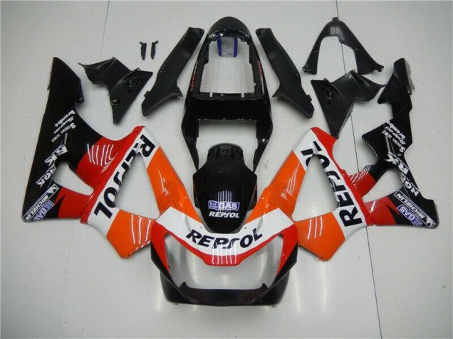 Orange Rouge Noir Repsol Carénage Honda CBR 900 RR 929RR 00-01 Orange Rouge Noir Repsol Carénage Honda CBR 900 RR 929RR 00-01