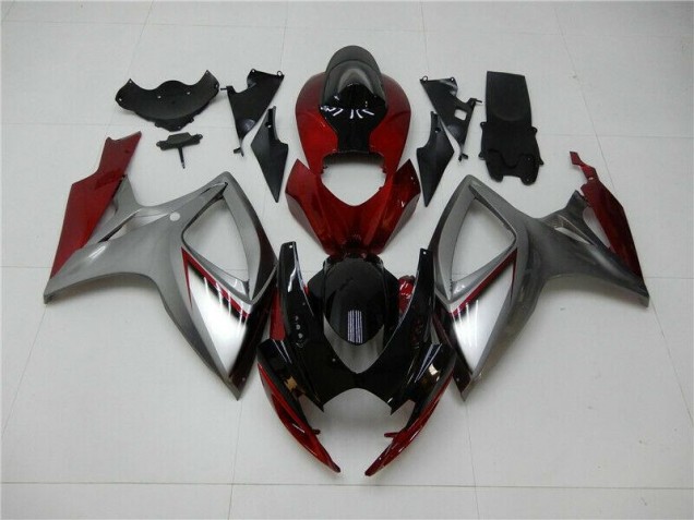 Rouge Argent Carénage Suzuki GSXR 600 / 750 K6 06-07 Rouge Argent Carénage Suzuki GSXR 600 / 750 K6 06-07