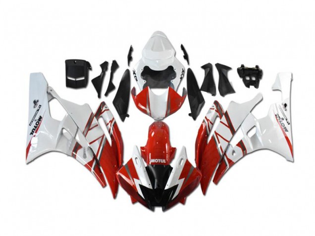 Rouge Blanc Carénages de Rechange Yamaha R6 06-07 Rouge Blanc Carénages de Rechange Yamaha R6 06-07