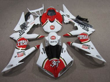 Rouge Blanc Lucky Strike Carénage Yamaha R6 08-16