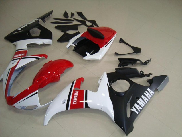 Rouge Blanc Noir Mat Carénage Yamaha R6 03-05 Rouge Blanc Noir Mat Carénage Yamaha R6 03-05