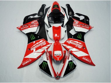 Rouge Blanc Rocol Carénage Yamaha R1 12-14