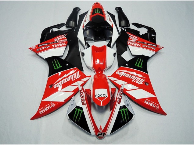 Rouge Blanc Rocol Carénage Yamaha R1 12-14 Rouge Blanc Rocol Carénage Yamaha R1 12-14