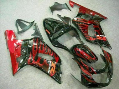 Rouge Noir Carénage Suzuki GSXR 600 / 750 K1 K2 K3 01-03