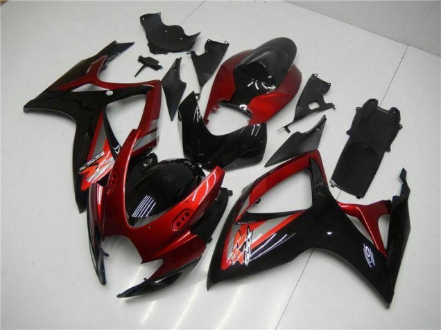 Rouge Noir Carénage Suzuki GSXR 600 / 750 K6 06-07 Rouge Noir Carénage Suzuki GSXR 600 / 750 K6 06-07