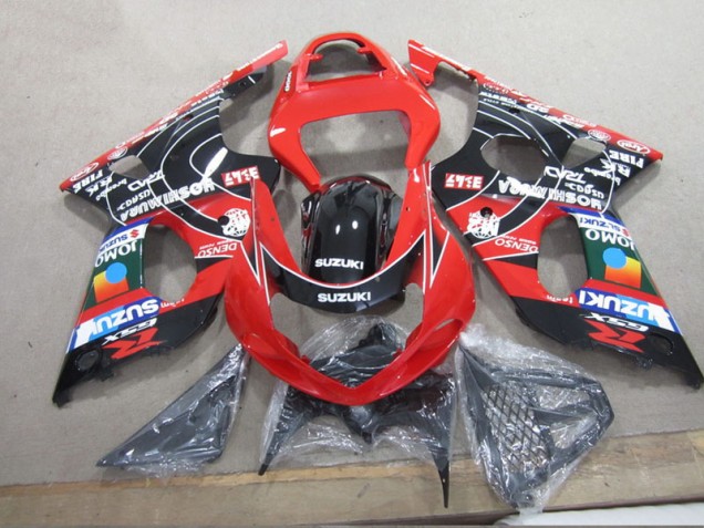 Rouge Noir Denso Carénage Suzuki GSXR 1000 K1 00-02 Rouge Noir Denso Carénage Suzuki GSXR 1000 K1 00-02