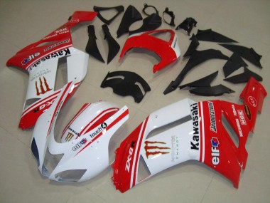 Rouge et Blanc Carénage Kawasaki ZX6R 07-08