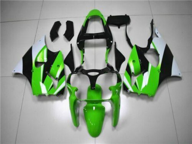 Vert Blanc Noir Carénage Kawasaki ZX6R 00-02 Vert Blanc Noir Carénage Kawasaki ZX6R 00-02