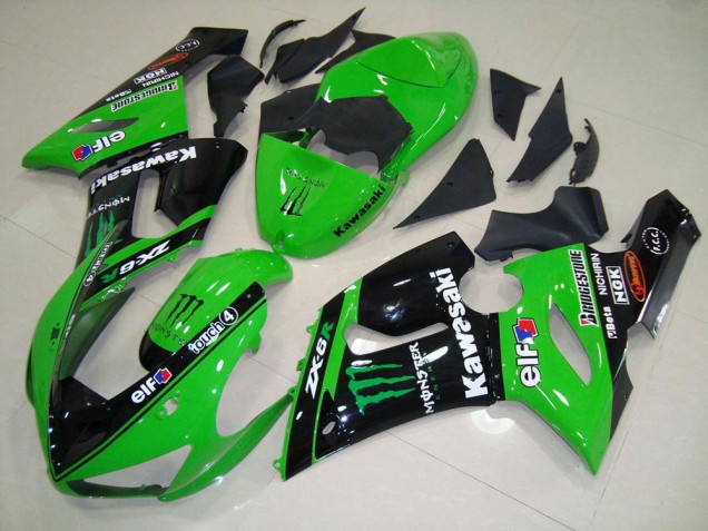 Vert Monster Carénage Kawasaki ZX6R 05-06