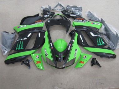 Vert Noir 3M Monster Carénage Kawasaki ZX6R 07-08