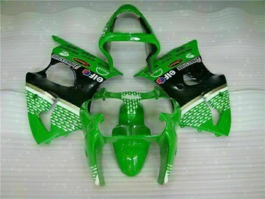 Vert Noir Kit Carénages & Plastique Kawasaki ZX6R 00-02