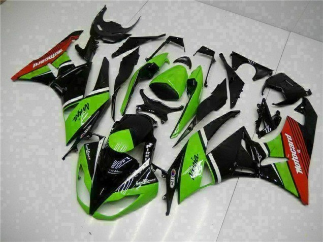Vert Noir Rouge Carénage Kawasaki ZX6R 09-12