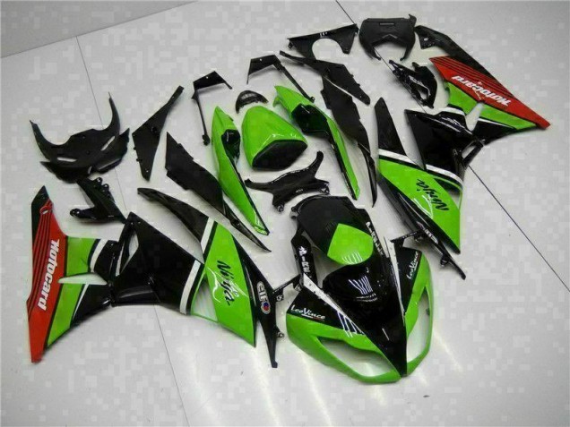 Vert Noir Rouge Carénage Kawasaki ZX6R 09-12