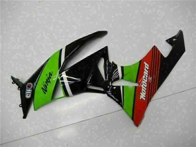 Vert Noir Rouge Carénage Kawasaki ZX6R 09-12