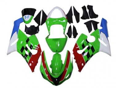 Vert Rouge Blanc Bleu Carénage Kawasaki ZX6R 05-06